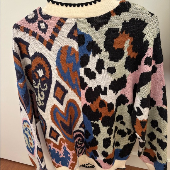 FARM Rio Women's Multicolor Heart Pattern Cardigan - Picture 2 of 2